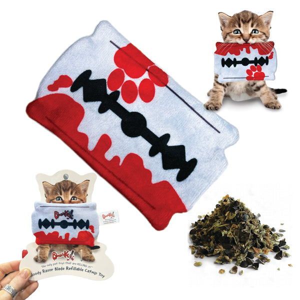 Bloody Razor Blade Refillable NO Stuffing Catnip Toy