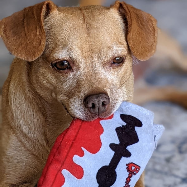 Bloody Razor Blade NO Stuffing Dog Toy MrsCopyCat