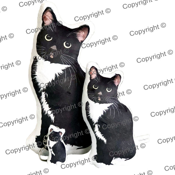 Tuxedo Cat Plush Toy Pillow PALOMA MrsCopyCat