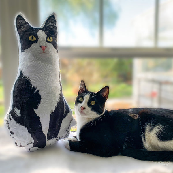 Tuxedo Cat Plush Toy Pillow YUKON MrsCopyCat
