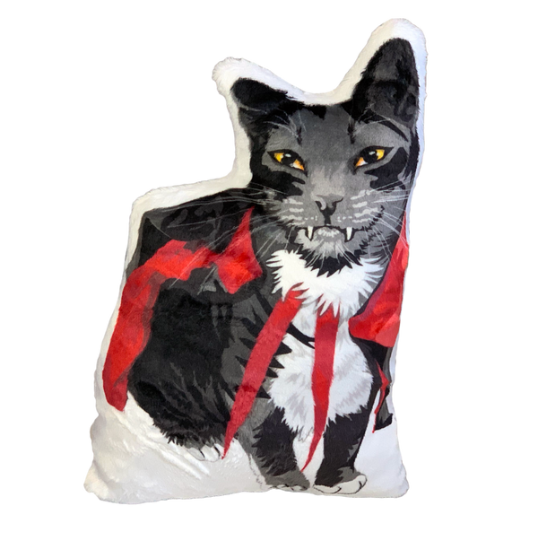 Vampire Cat Plush Pillow DRACULA MrsCopyCat